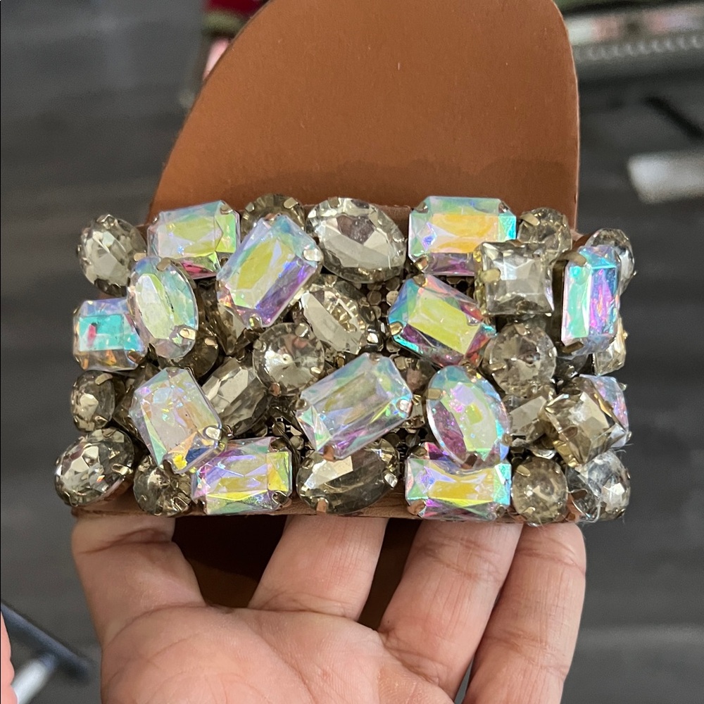 Steve Madden Brown Sandals with Iridescent Gemstones - Picture 8 of 8